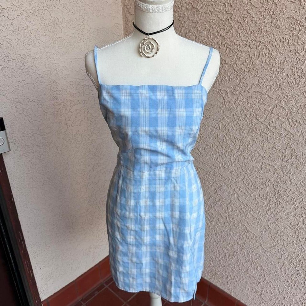 BP. blue gingham mini dress